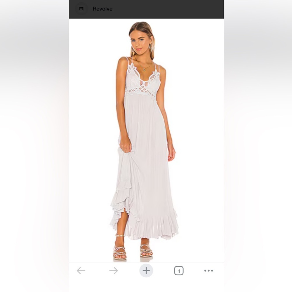 NWT Free People Adella White Lave Bust Maxi Dress Medium